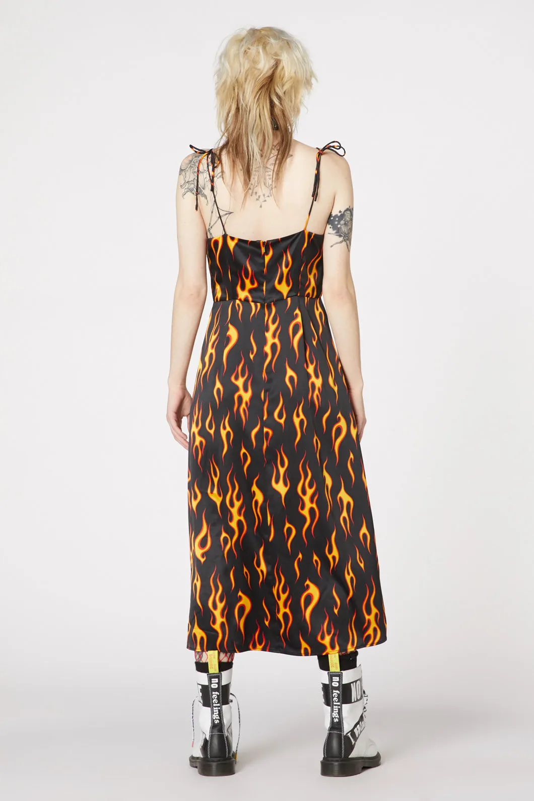 On Fire Satin Slip Dress