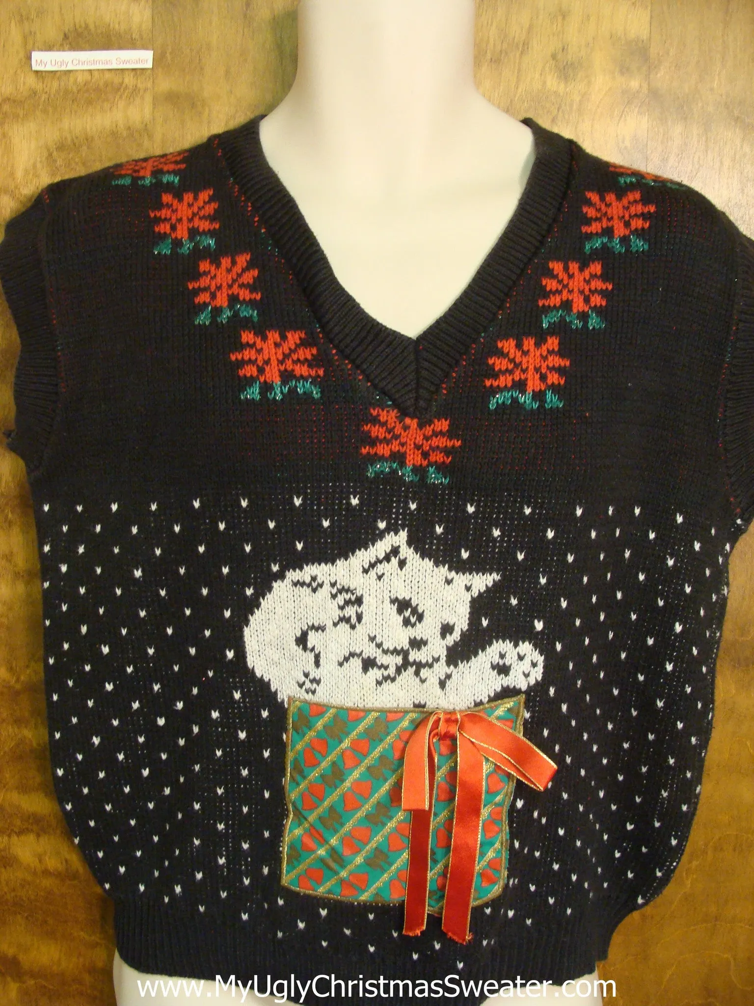Playful Kitten Funny Christmas Sweater Vest