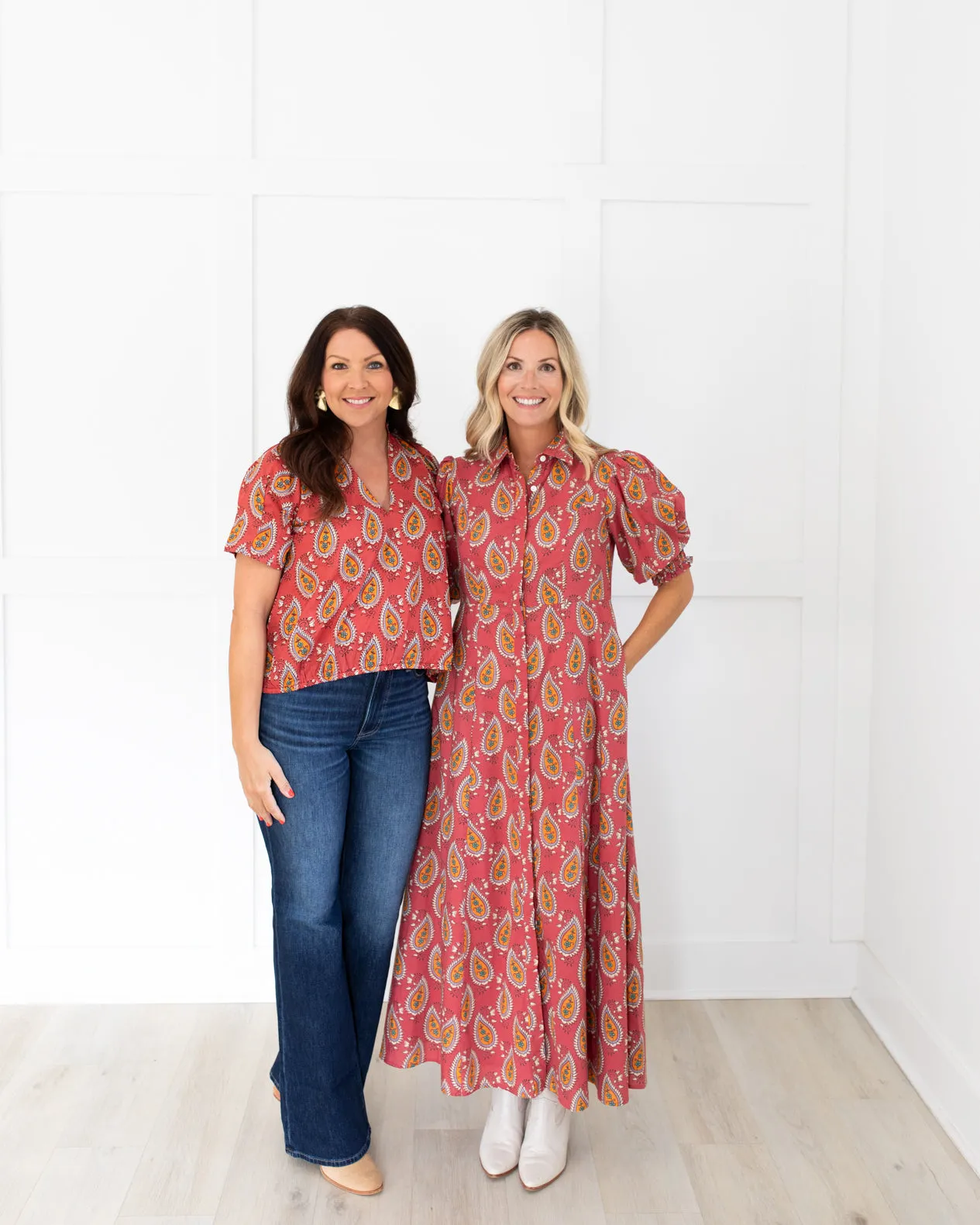 Rosie Shirt Dress in Paisley Drops