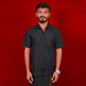 Shirt - Size 44 | Half Sleeves Formal Shirt/ Black Colour Half Hand Casual Shirt for Men