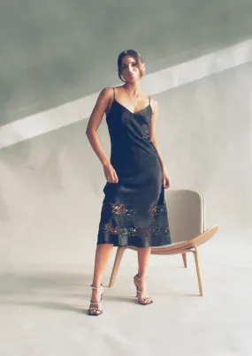 Silk Satin Crepe Slip Dress