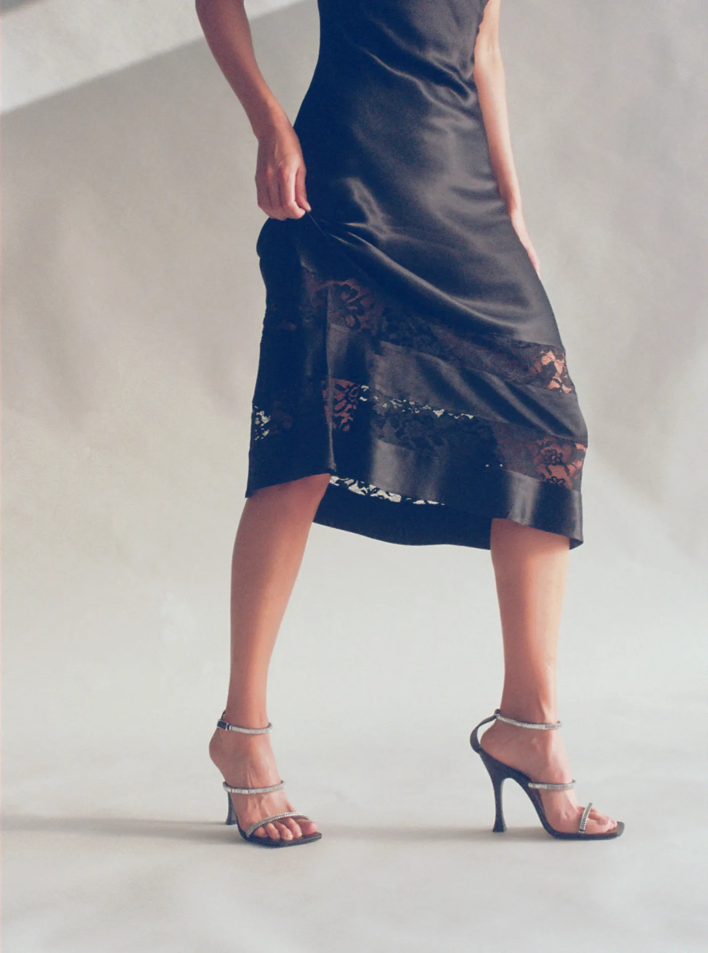 Silk Satin Crepe Slip Dress