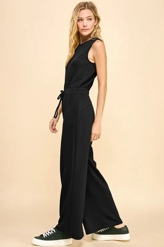 Solid Bodice Pocket Jumpsuit