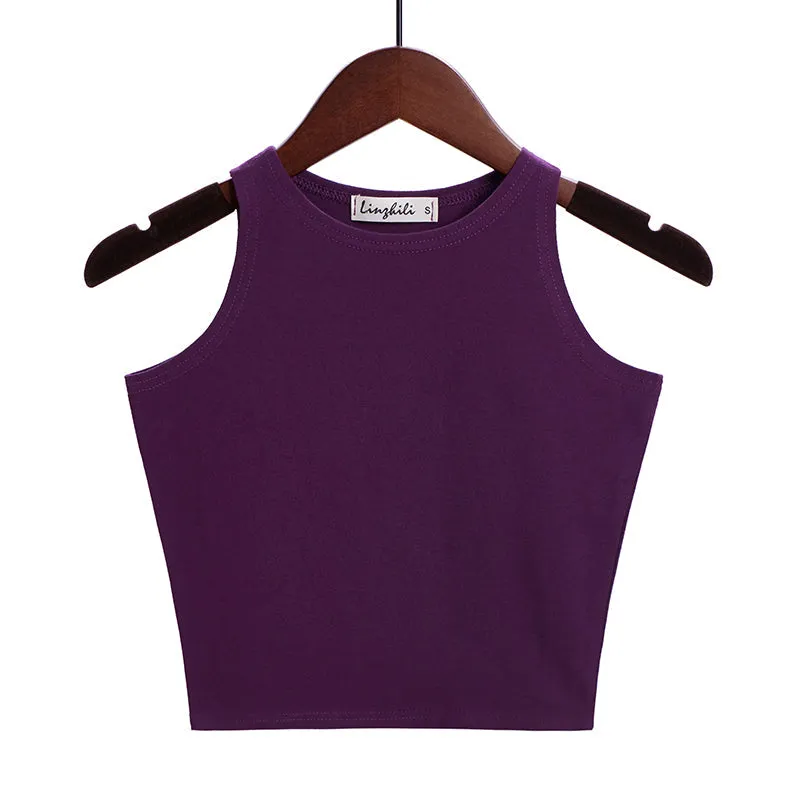 Solid Color Cotton Tank Top