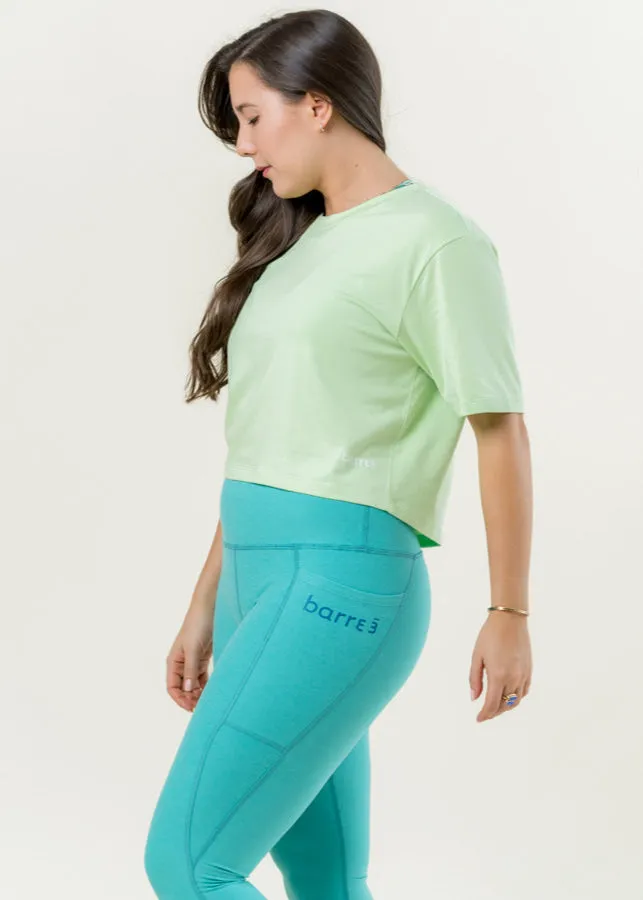 Stay In Oversized Cropped Tee - Green Paradise