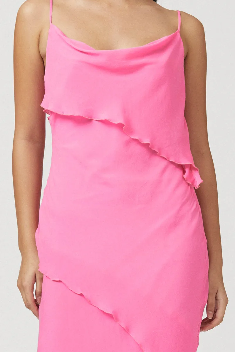 Tanya Strappy Cowl Neck Maxi Dress - Rose