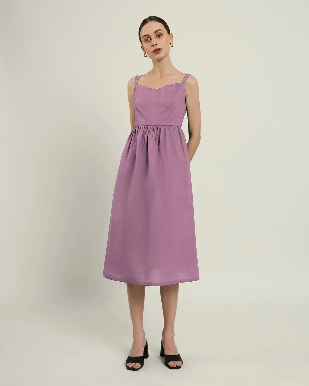 The Haiti Purple Swirl Cotton Dress