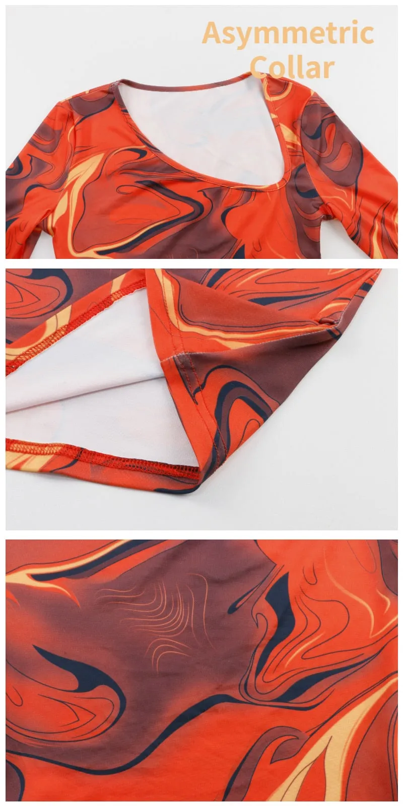 Tie Dye Print Long Sleeve Crop Top | Cut Out Orange Sexy Shirt | Tie Dye Crop Top | Y2K Crop Top | Women Spring Summer Outfit | Fancy Tops