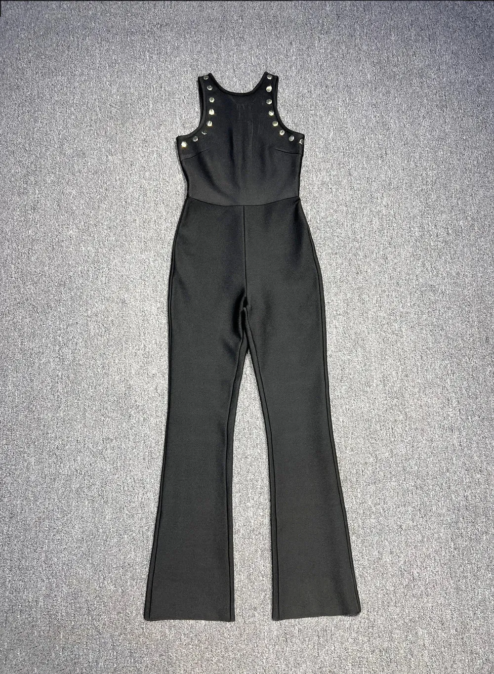Trend4us Women’s Sleek Black Sleeveless Bandage Jumpsuit