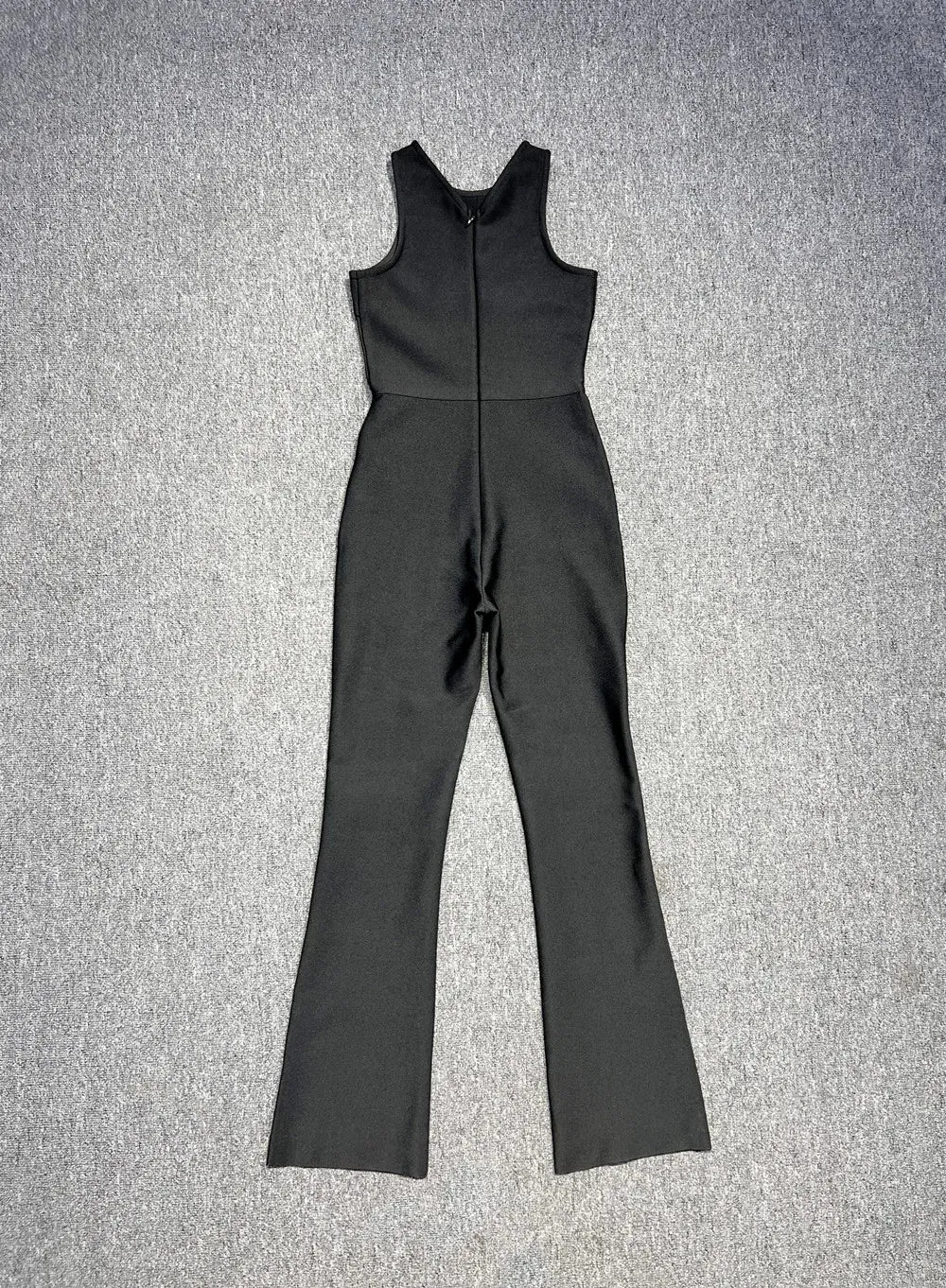 Trend4us Women’s Sleek Black Sleeveless Bandage Jumpsuit