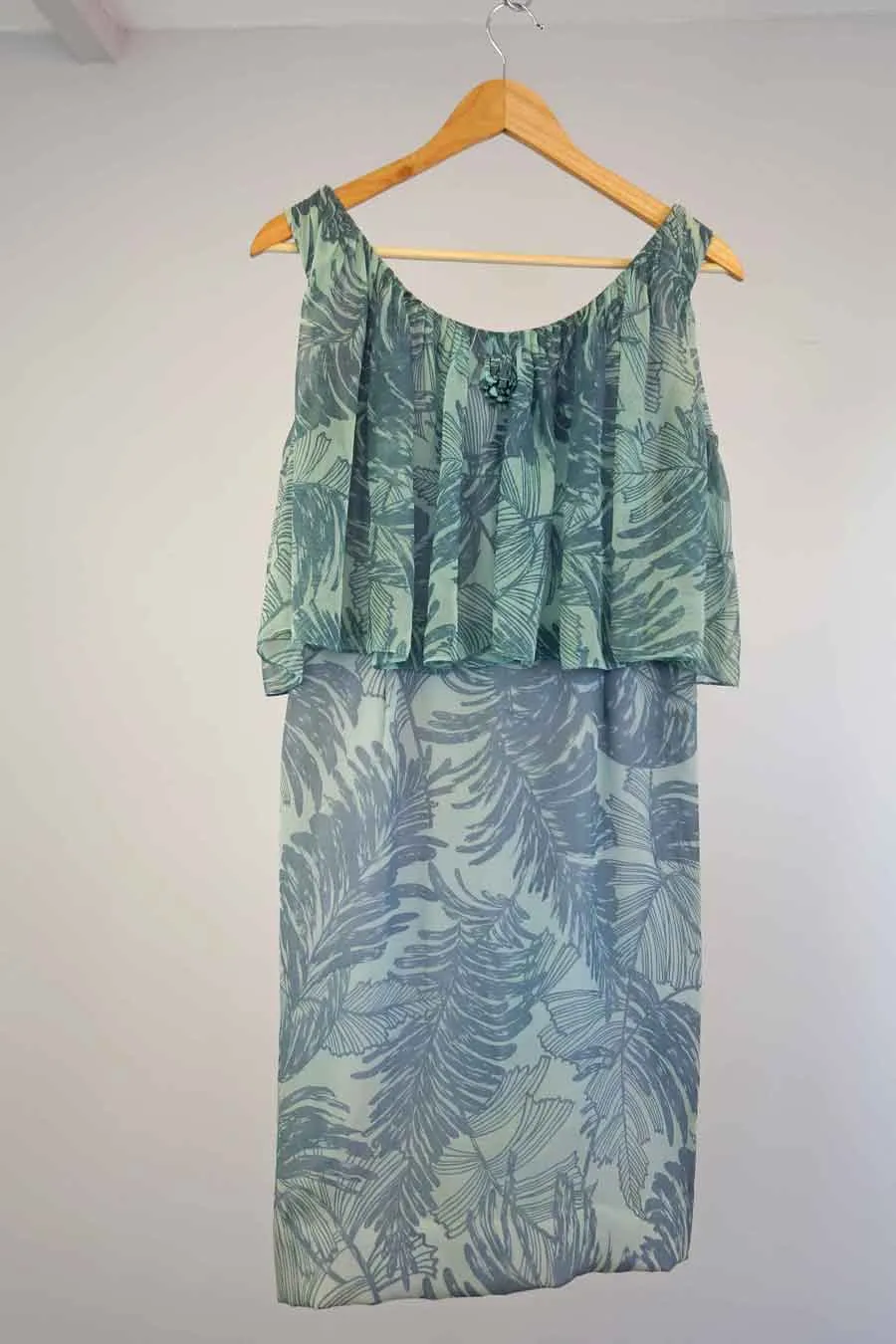Tropical Blue Silk Vintage 1960s Mod Harrods Dress