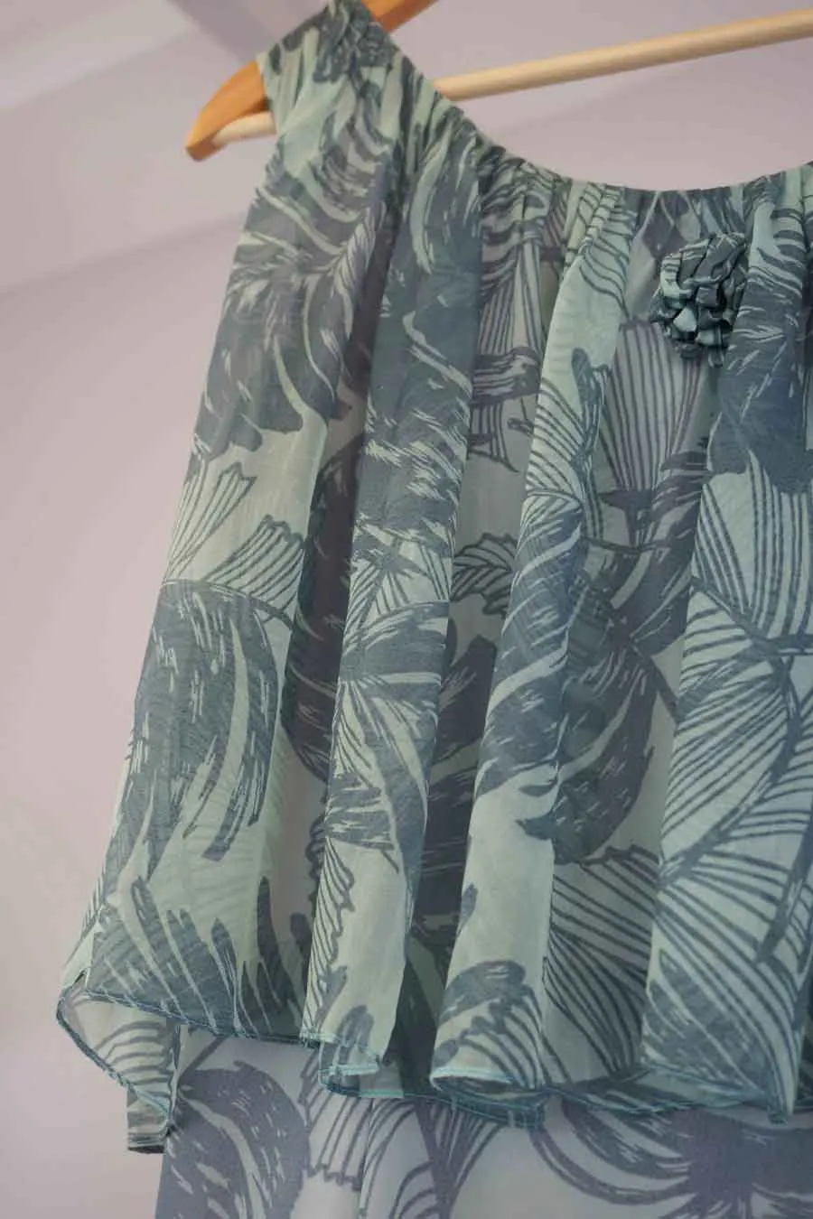 Tropical Blue Silk Vintage 1960s Mod Harrods Dress