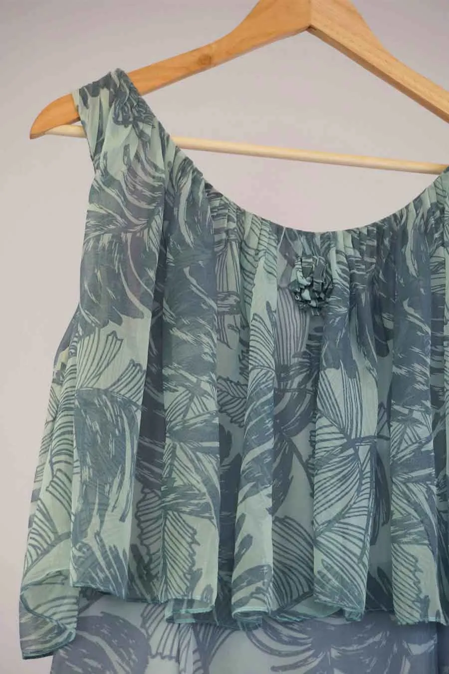 Tropical Blue Silk Vintage 1960s Mod Harrods Dress