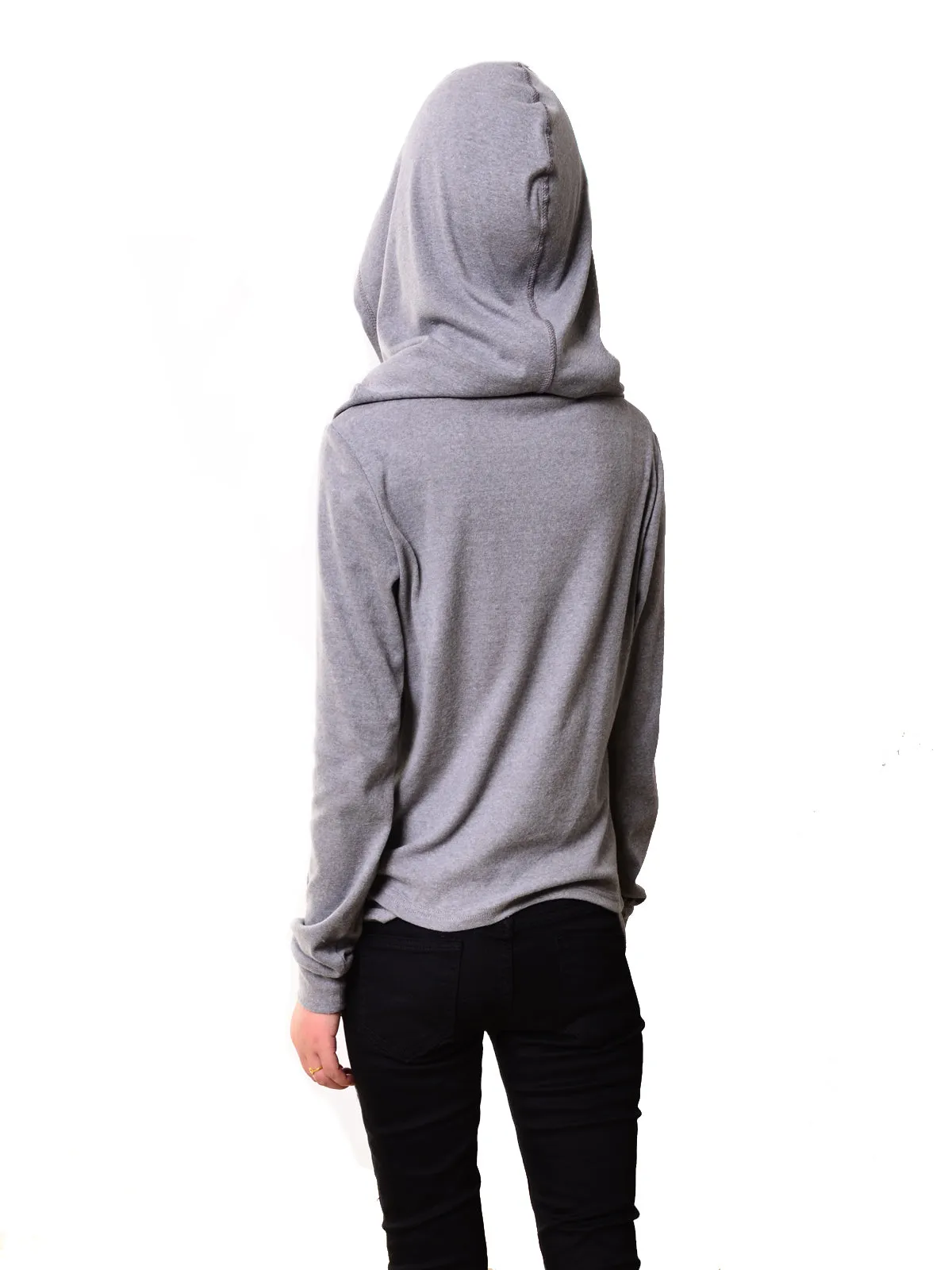Womens cotton Top/Cotton Hoodie/Oversized Plus size Sweatshirt/Casual Top/Customized T-shirt/Asymmetry clothing/Boho t-shirt/Long Sleeve Shirt(Y3118)