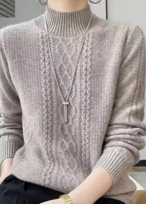 Women's Cozy High Collar Cable Knitted Jumper | Perfect for Autumn/Winter