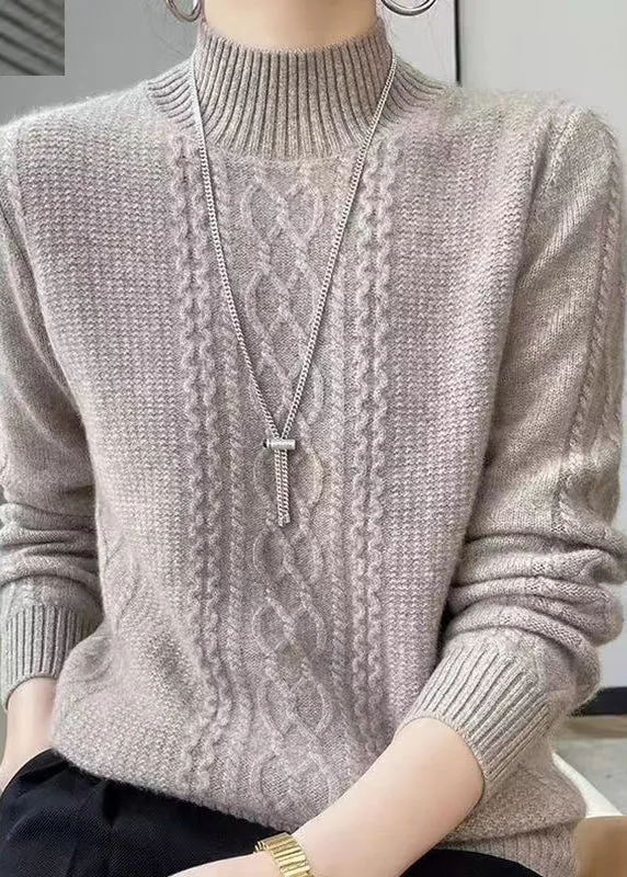 Women's Cozy High Collar Cable Knitted Jumper | Perfect for Autumn/Winter