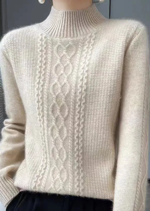 Women's Cozy High Collar Cable Knitted Jumper | Perfect for Autumn/Winter