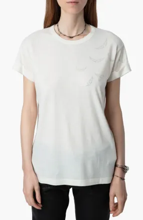 Zadig & Voltaire Anya Rain Strass Wings T-Shirt- Judo
